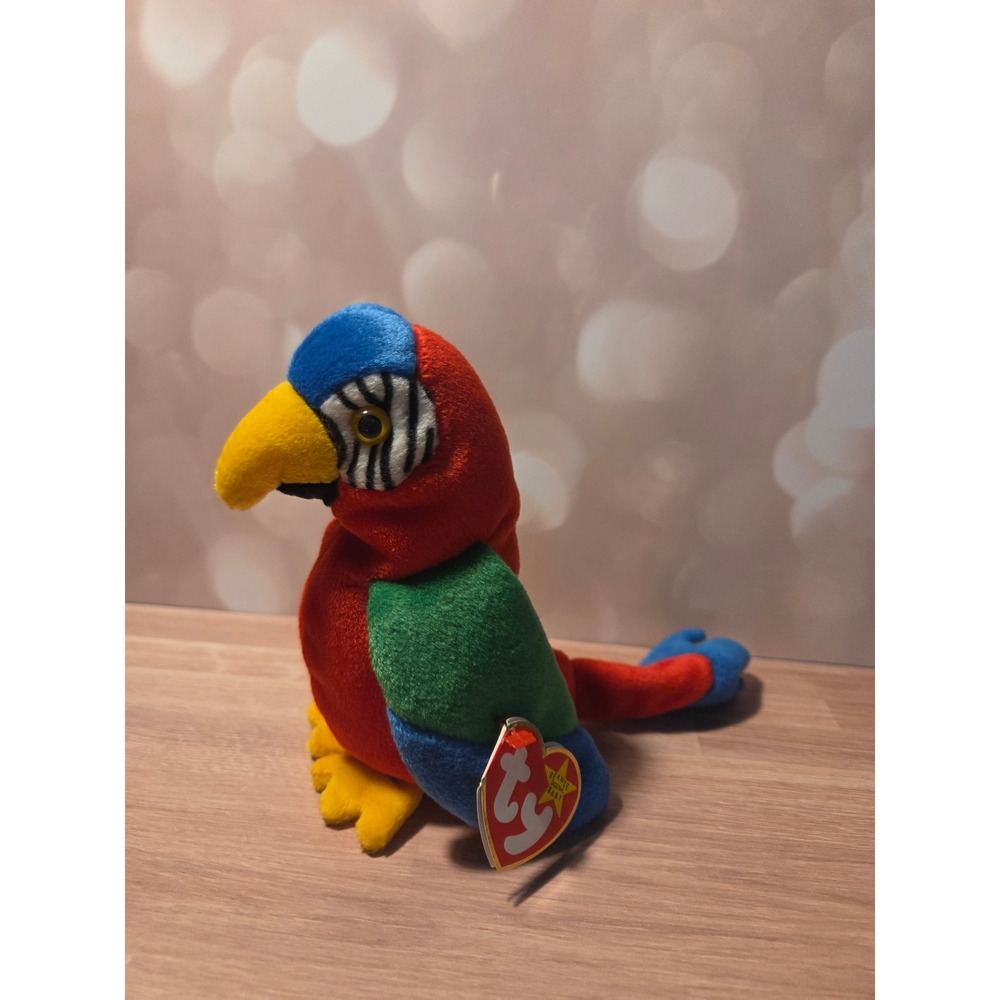 Ty Beanie Babies Jabber the Parrot 1997 Red Green Blue Bird Plush 4197 Vintage
